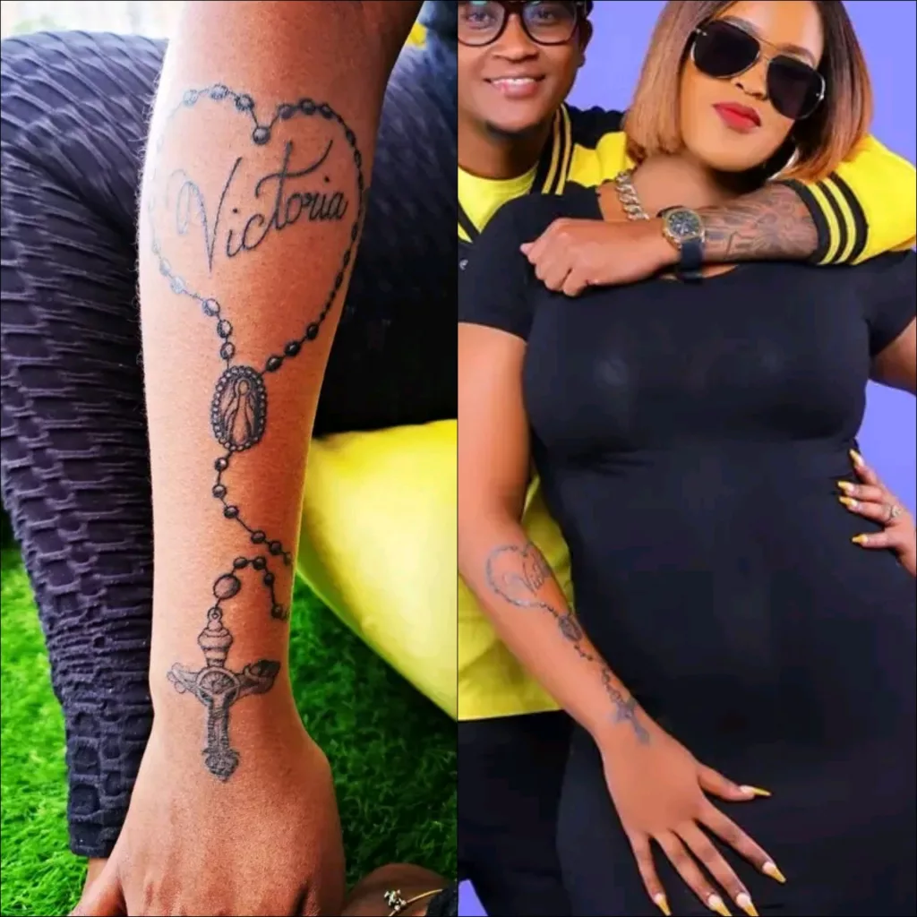 Kenyan female celebrities with body tattoos Hudda Monroe Georgina Njenga vera Sidika Shakira kamene goro