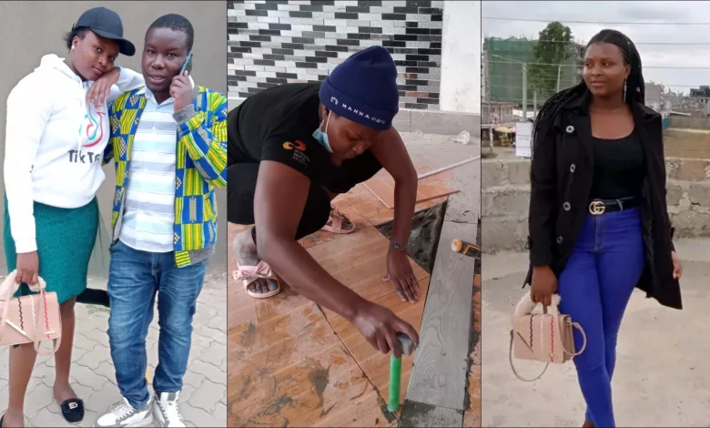 The story of Joyce Awino is a cocktail of of resilience and determination. The 22-year old lady has worked against all odds to shine in the male-dominated building sector. Immediately after her completing her secondary school education in 2019, it became apparent that she would not join higher institution of learning. With a D+ in KCSE and a poverty-stricken background, her education life came to an end. Unaware of her fate, Awino travelled to Nairobi to stay with her older brother.It is while there that she met her boyfriend Sylvester Otongo who then taught her how to fit tiles. While speaking speaking to Public News, Awino revealed that her dream was to be an engineer or a technician. "I always wanted to be an engineer, electrician, a plumber... something technical. My parents kept on telling me that they'll take me to school until I lost hope. But I am glad that I am now an expert in tiles fitting," Awino said. It took Awino just two months just two months to master the skill. After the schooling, she began with her boyfriend, carrying between Ksh. 600 and Ksh.1000 per day. Awino praised Otongo for being exceptional and selfless. "Otongo is not like other boyfriends. When I requested him to teach me I thought he would refuse but he was more than willing to." No Gain Without Pain At first, Awino used to feel a lot of back pain after working but she soon got used to it. She also decried clients who do not pay their money on time. "Sometimes people do not realize how hard we work. You will find someone staying for so long without paying dues." Awino and Otongo now run a tiles -fitting called Fieldspar tiles installer centre. They charges KSh 300 for plain tiles per square foot and KSh 450 per square foot for patterned tiles. The companies has over 23 people and travel across the country to deliver the services.