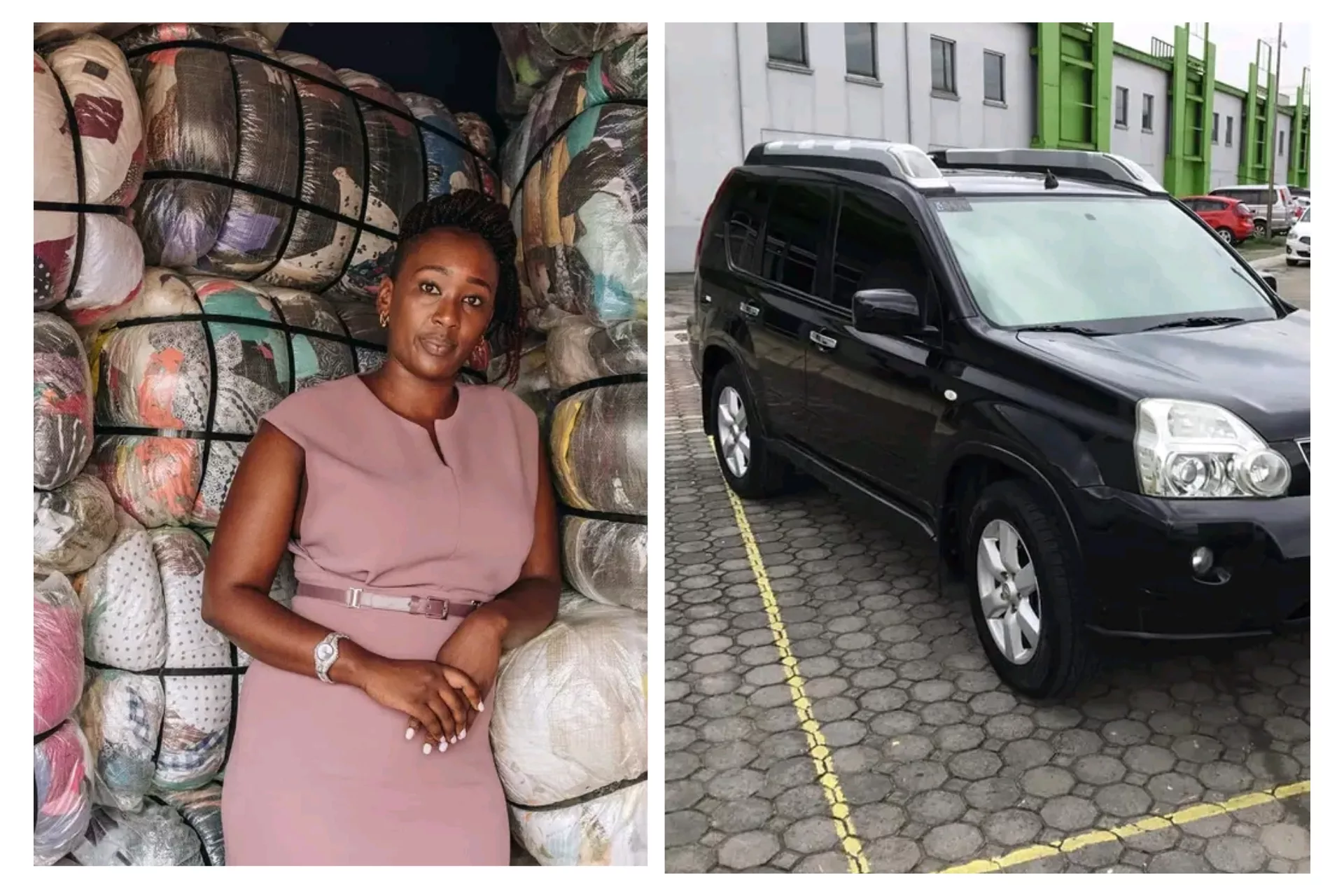 A while ago, Catherine Muringo left Kenyans in shock after she revealed that she bought a Ksh 700K car to three months after starting a Mitumba business. Catherine narrated that her second hand clothers business picked so well that she amassed huge profit with a short time. A section of Kenyans dismissed the claim as untrue. They wondored how one can take such a hug step in so short period. How did Catherine Muringo start Mitumba business Catherine Muringo got into second hand clothes business 9 years ago, when few players where in the market . While speaking in an Interview with the Standard, Catherine revealed that she decided to venture into Mitumba clothes after her Salon business collapsed. Muringo was devastated and hopeless after her Salon business failed to thrive. She had only Ksh.2000, which she used as starting capital. Luckily, there were few players into the Mitumba business and hence it was a walk in the park. "I began the business with 2000 shillings. At the time we did not experience much challenge because very few people were into the business," she said. Armed with Ksh. 2000, Catherine went to Korogocho market and picked kids clothes. To her surprise, the clothes made Ksh.9000. Catherine later met a friendly dealer who taught him various varieties of bales.This made her business more profitable. Catherine Muringo now runs a multi-millions Mitumba business in Gikomba and imports bales from abroad. “I prefer Canadian bales because they are clean. I also source from Australia, the UK, very little from the US and rarely from China. Before, I did not know that there was a difference between China, Canadian, the UK or Australian bales, I just used to buy them randomly,” she said. Nissan X-TRAIL CAR in 3 months While in an interview with NTV, Catherine Muringo sparked a buzz among Kenyan after she said she bought her first car three months after getting into Mitumba business. Catherine said that she made huge profit with a short period, that she acquired a Ksh. 700K car. "Things were so good. Within 3 months I was able to purchase a second hand Nissan X-TRAIL worth Ksh.700K," she noted.