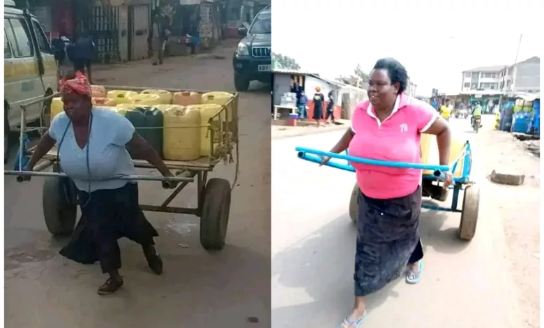 Kenyans on social media have expressed their pain following the passing away of Everlyn Ndinyuka popularly known as Mama Denno. Mama Denno who lived along Kabiria Wanyee road became into limelight in 2021 after was captured by camera pull a cart with over 20 jerricans. The hardworking woman warmed the hearts of many Kenyans because of her resilience and determination. She amazed Kenyans at how she coped in a field dominated by men. A section of Kenyans led by a lady identified as Wanja Mwaura raised some money to help her get an alternative source of income. Through the contributions, they managed to set up for a cereal shop. Everlyn Ndinyuka sudden death Everlyn Ndinyuka reportedly passed on after a short illness on Wednesday,22. In a post shared by Wanja Mwarua, plans to lay her to rest are yet to begin. "Remember mama denno? (Everlyn ndinyuka) A lady who was pulling a mkokoteni selling water? In July 2021, we joined hands and opened a cereal shop for her to relieve her from this hard labour. "Yesterday I received sad news that she passed on Tuesday night after a short illness. No plans have been made yet to lay her to rest. We pray for peace especially for her children." She wrote. Kenyans have now expressed their condolences to the family terming the death as sudden. @Denno: This is the saddest thing I have heard today 😭 @Shiro: Rest in Peace mama Denno. Your were so hardworking. ❤️ @Mokoro: Ni words.Rest in peace mama. @Patrick GK: May her soul rest in peace 😭😭