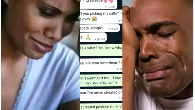 Love is a beautiful thing. Love is blind and lovers can go a long way to prove their affection for each other. In one of Whatsapp conversation that has leaked into the internet, a lady left netizens in shock after she revealed that she infected her boyfriend with HIV out of love. In the conversation, the aggrieved man confronted her girlfriend for being unfaithful. According to the conversation, the man had just tested positive for the highly dreaded HIV. He went ahead and disclosed that he has never been into any other relationship. According to him, he has never tasted any other honeypot except his girlfriend's. "Don't sweetheart me... How many men have you slept with? "I just tested positive for HIV. All along I've been a virgin, never slept with anyone until I met you 😭," he lamented. In her defense, the girl insisted that she thought the man knew her condition. She argued that she took HIV drugs without hiding, thus thought the boyfriend knew her condition. "Nimekuwa nikitake drugs all the time. I thought you knew.,😢," She said. The lady went ahead and confessed that she intentionally accepted to have a steamy moment with his boyfriend, despite knowing her condition. She revealed that her action was driven by love, adding that she needed a company, to walk the tough journey. "Anyway.. I infected you out of love. We can at least pull out together."