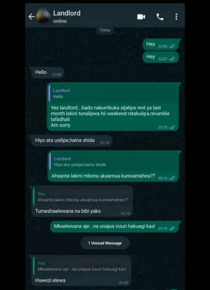 Screenshot 2023 06 08 15 50 20 87 jpg "Tumeelewana na bibi yako," Tears as landlord waives man's rent after 'consultation' with wife 😭