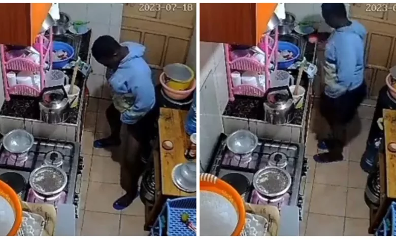 Woman caught on camera using urine to cook