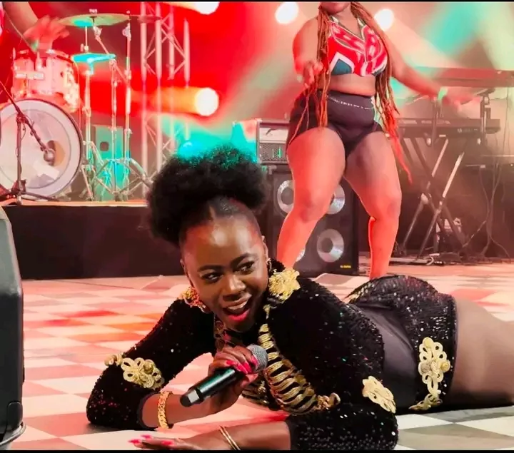 Akothee during a performance in Sweden 