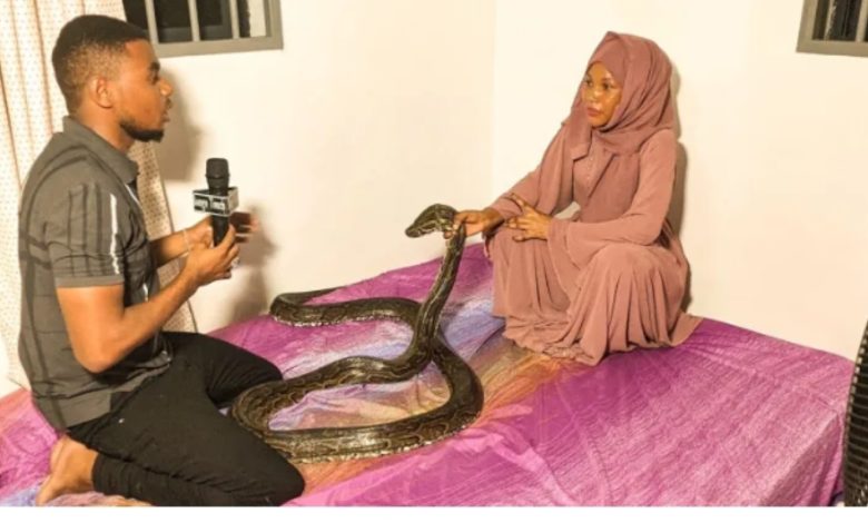 Kenyan Woman Latifah Musa Speaks on Why she keeps Huge Snake as a Pet